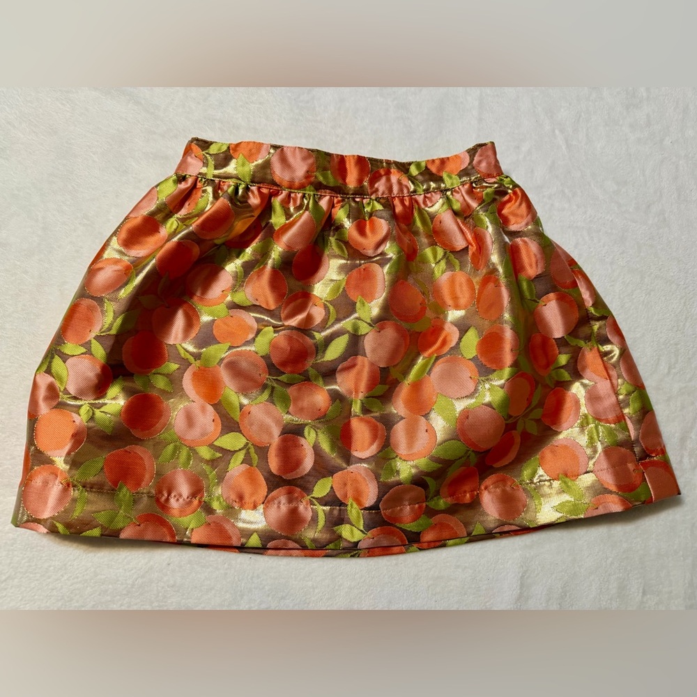 Mini Boden Kids' Peach Metallic Party Skirt. - Size 9-10 Yr